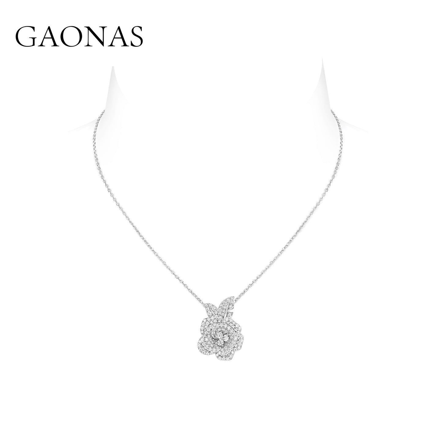 GAONAS VVS D G necklace Cubic Zirconia S925 Silver Artificial woman unisex fashion luxurious jewelry White rich creative gift 2025 NEW 10337XW