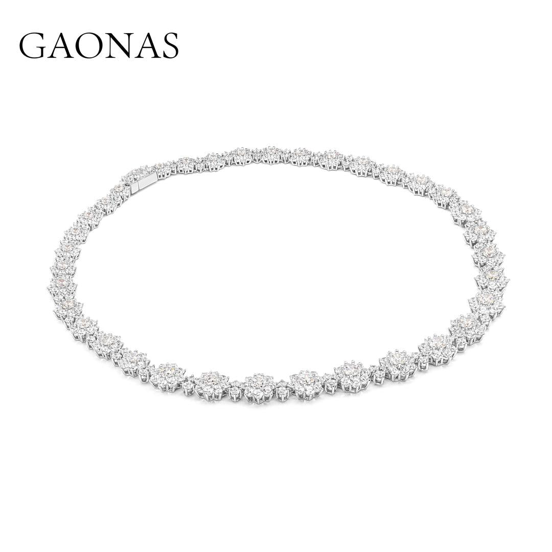 GAONAS VVS D G necklace Cubic Zirconia S925 Silver Artificial woman unisex fashion luxurious jewelry White rich creative gifts 2025 NEW 10175XW