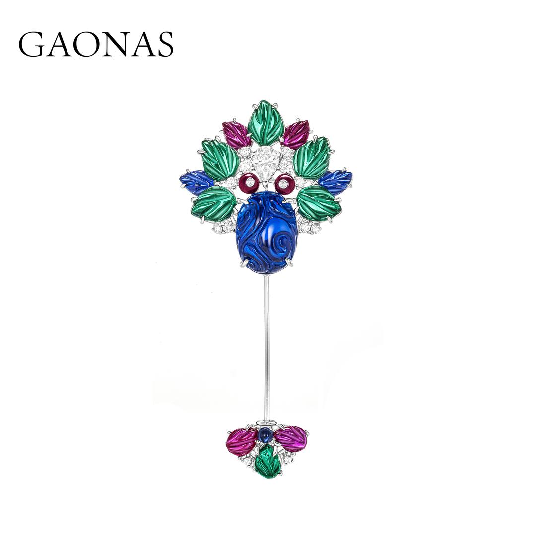 GAONAS Tutti Frutti brooch Cubic Zirconia S925 Silver Artificial woman unisex fashion luxurious jewelry multicolor rich creative gifts 2025 NEW 10238ZB