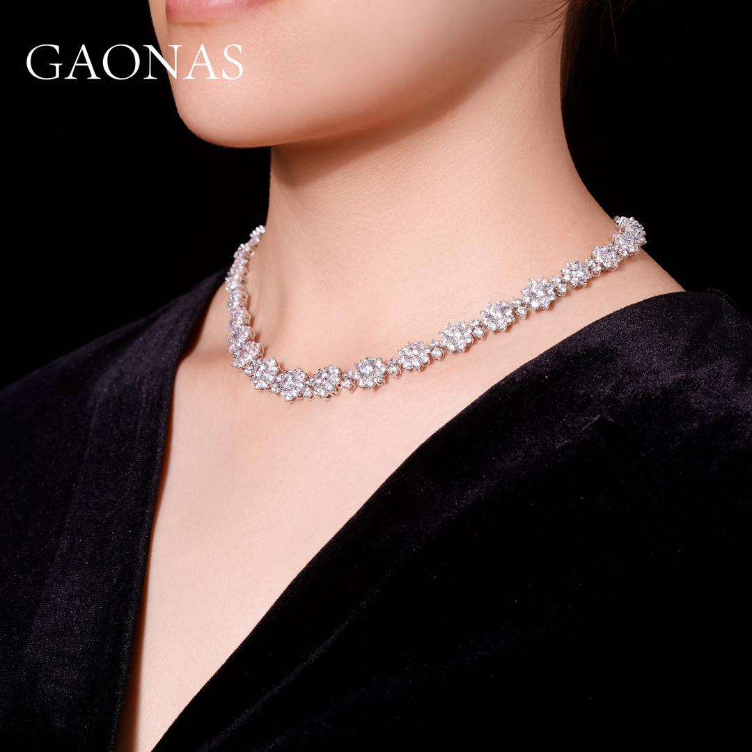 GAONAS VVS D G necklace Cubic Zirconia S925 Silver Artificial woman unisex fashion luxurious jewelry White rich creative gifts 2025 NEW 10175XW