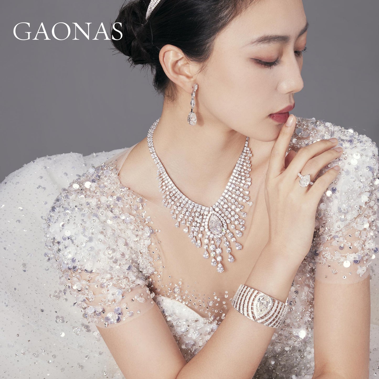 GAONAS VVS D G necklace Cubic Zirconia S925 Silver Artificial woman unisex fashion luxurious jewelry White rich creative gifts 2025 NEW BX033600