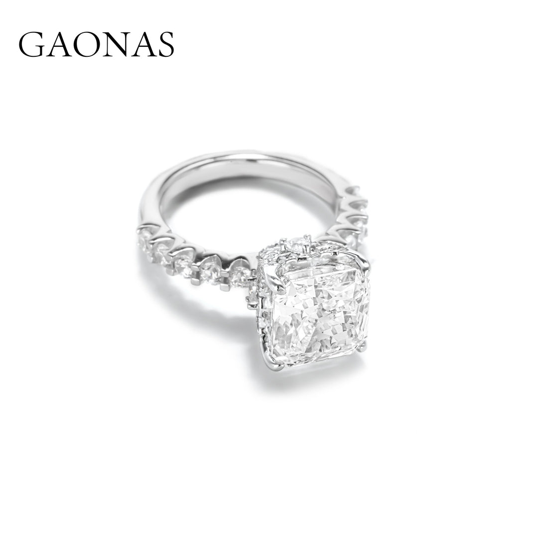 GAONAS VVS D G ring Cubic Zirconia S925 Silver Artificial woman unisex fashion luxurious jewelry White rich creative gifts 2025 NEW WS121400