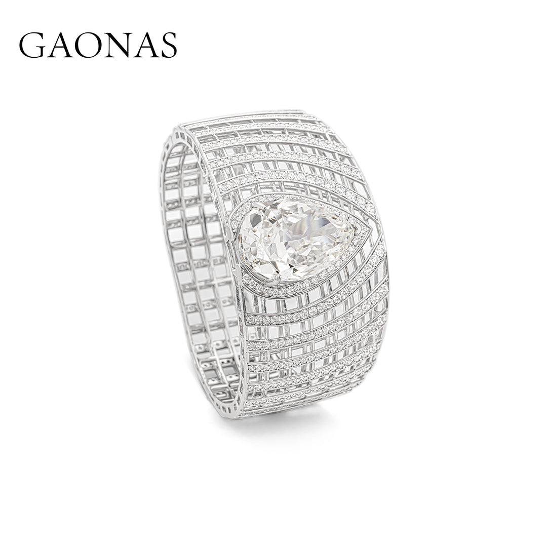 GAONAS VVS D G bracelet Cubic Zirconia S925 Silver Artificial woman unisex fashion luxurious jewelry White rich creative gifts 2025 NEW WS118500