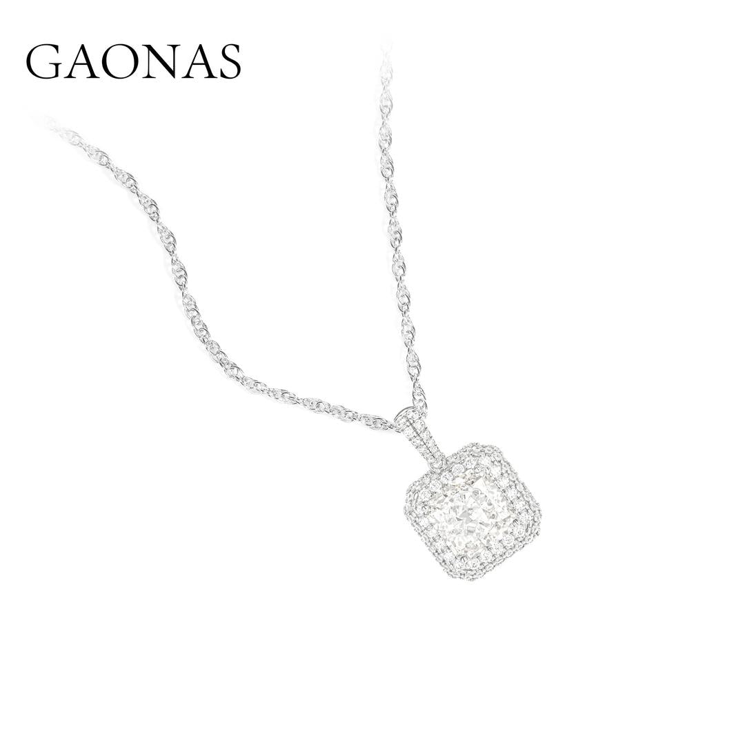 GAONAS VVS D G necklace Cubic Zirconia S925 Silver Artificial woman unisex fashion luxurious jewelry White rich creative gifts 2025 NEW WX21516