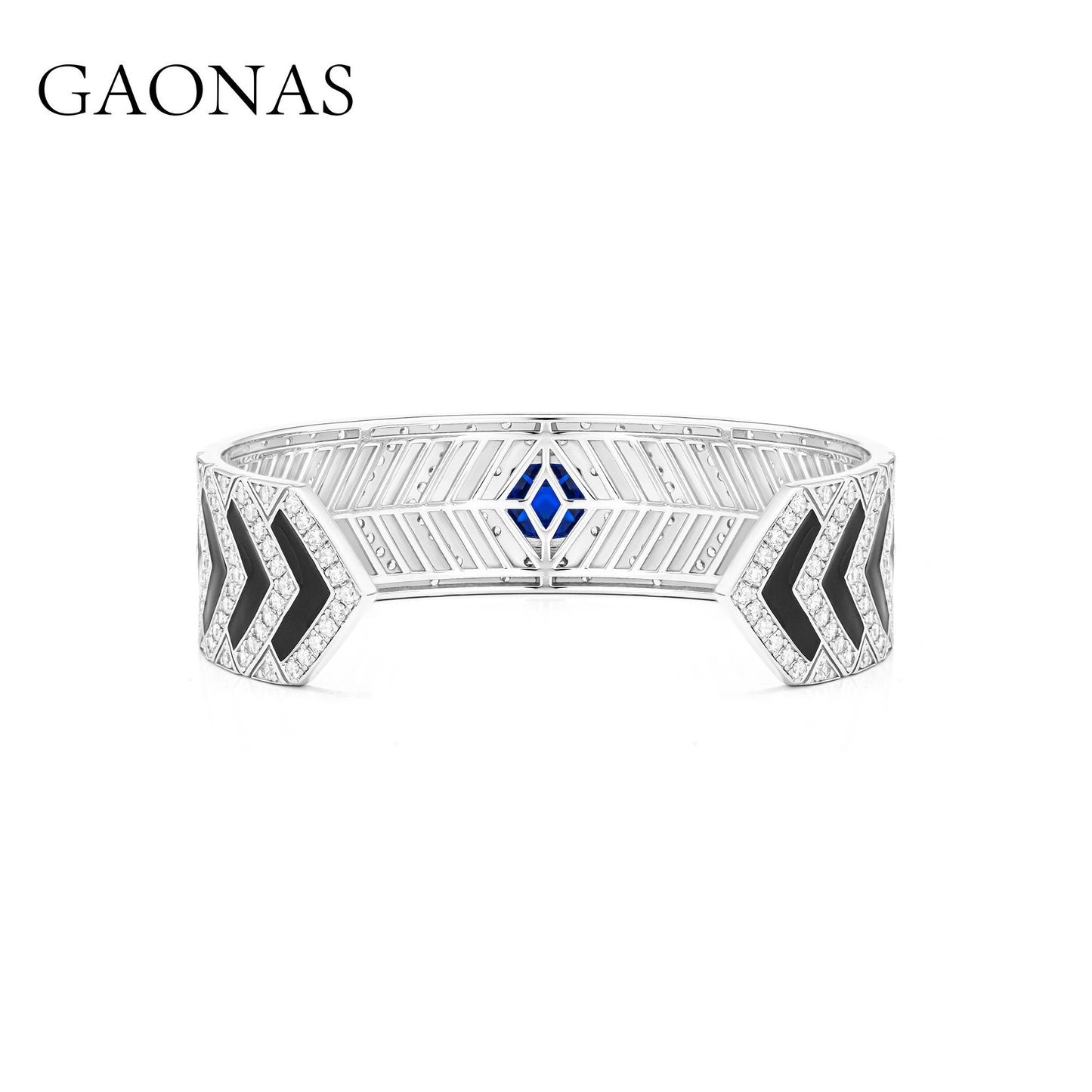 GAONAS Royalblue bracelet Cubic Zirconia S925 Silver Artificial woman unisex fashion luxurious jewelry Blue rich creative gifts 2025 NEW 10490SB
