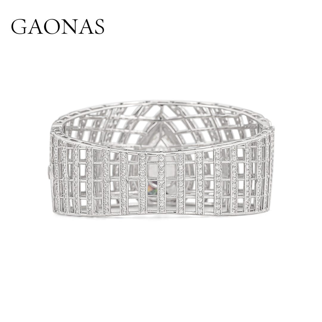 GAONAS VVS D G bracelet Cubic Zirconia S925 Silver Artificial woman unisex fashion luxurious jewelry White rich creative gifts 2025 NEW WS118500
