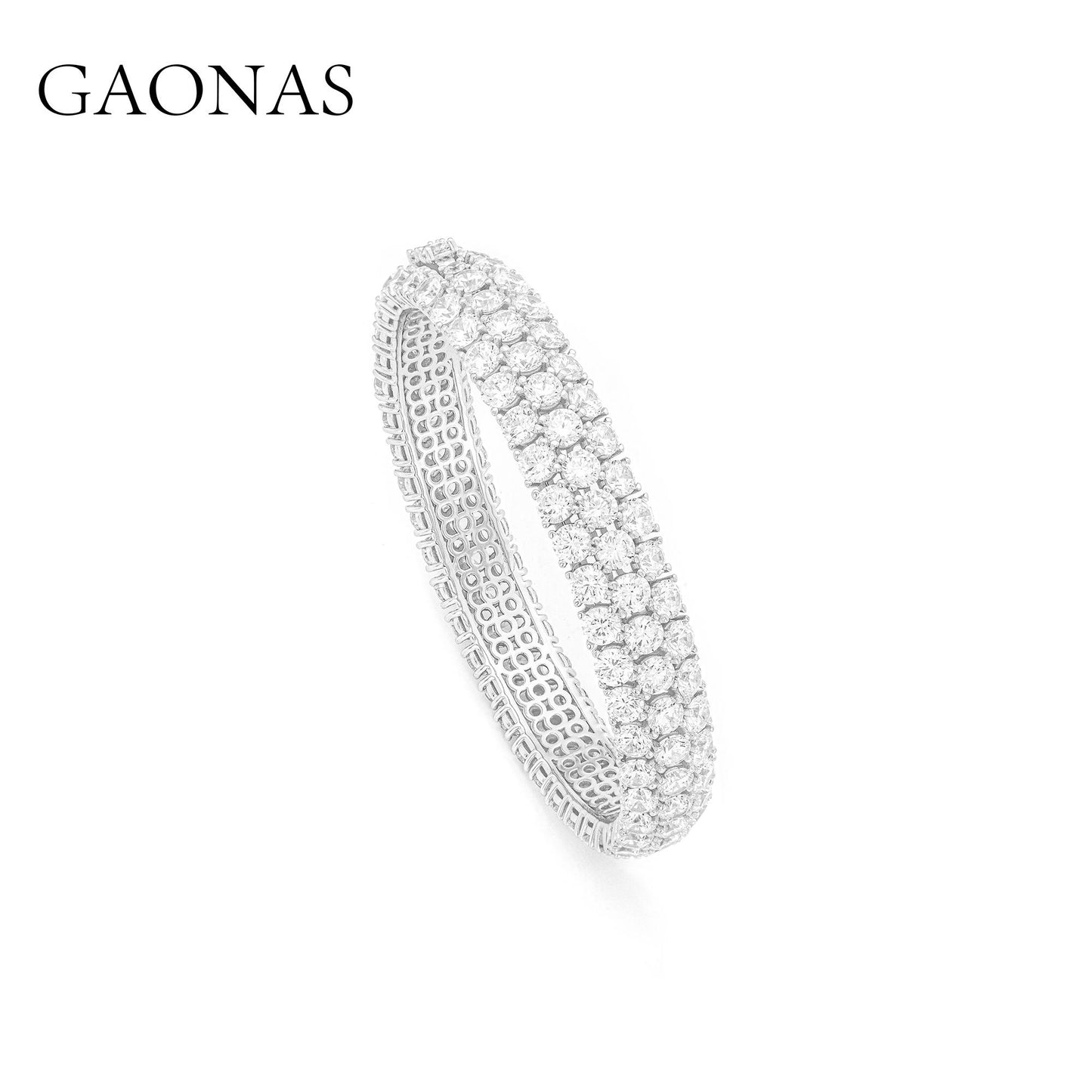 GAONAS VVS D G bracelet Cubic Zirconia S925 Silver Artificial woman unisex fashion luxurious jewelry White rich creative gifts 2025 NEW 10495SW