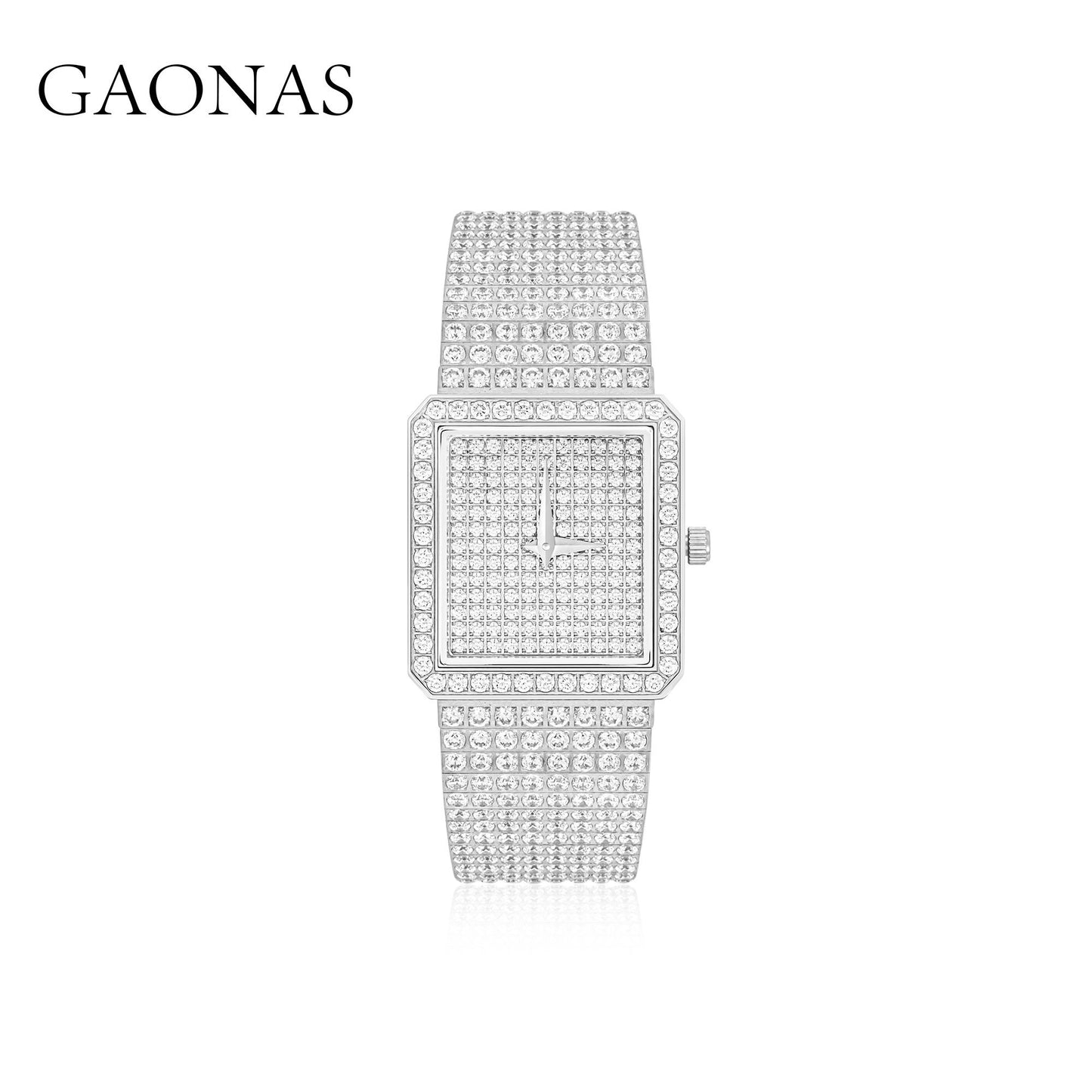 GAONAS VVS D G watch Cubic Zirconia S925 Silver Artificial woman unisex fashion luxurious jewelry White rich creative gifts 2025 NEW 10425SW