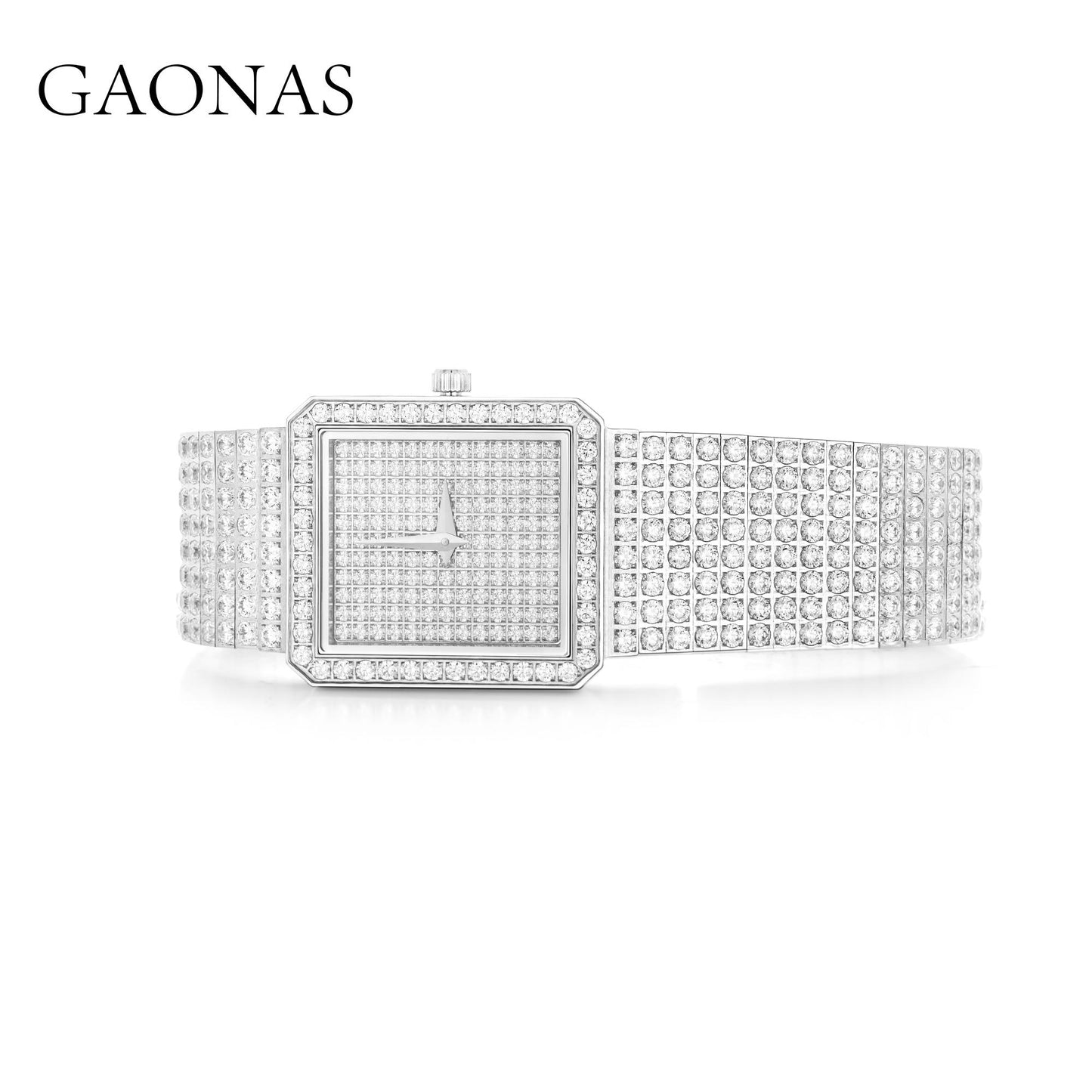 GAONAS VVS D G watch Cubic Zirconia S925 Silver Artificial woman unisex fashion luxurious jewelry White rich creative gifts 2025 NEW 10425SW