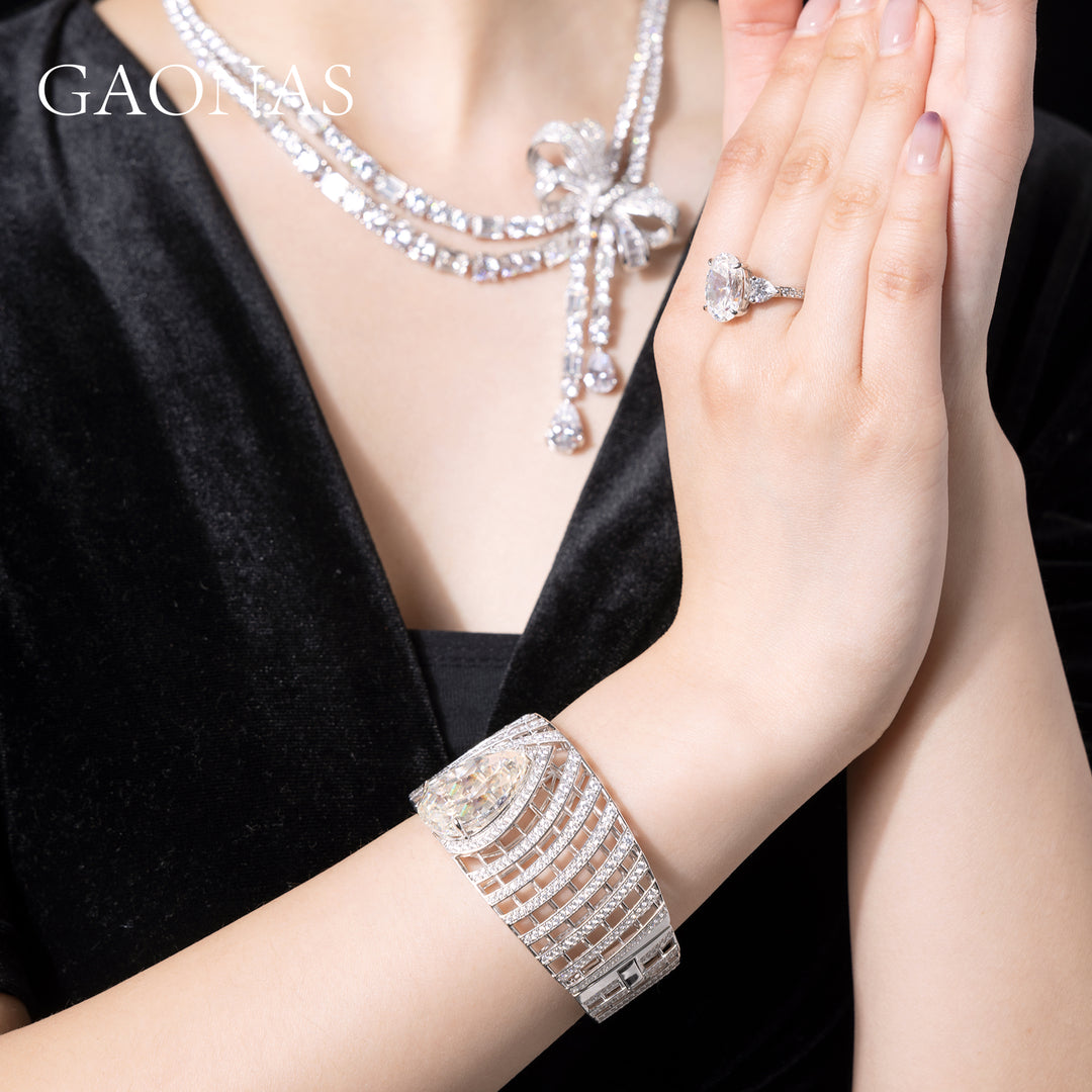 GAONAS VVS D G bracelet Cubic Zirconia S925 Silver Artificial woman unisex fashion luxurious jewelry White rich creative gifts 2025 NEW WS118500