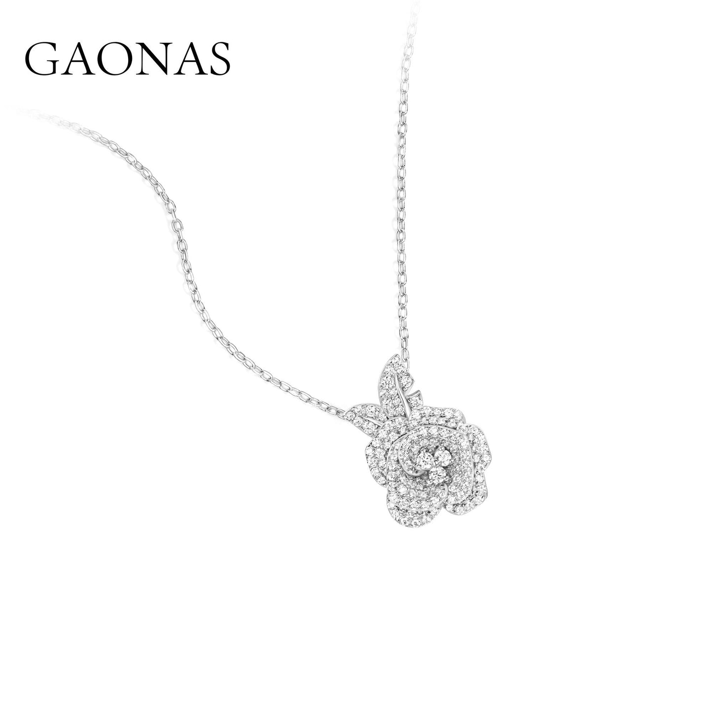 GAONAS VVS D G necklace Cubic Zirconia S925 Silver Artificial woman unisex fashion luxurious jewelry White rich creative gift 2025 NEW 10337XW