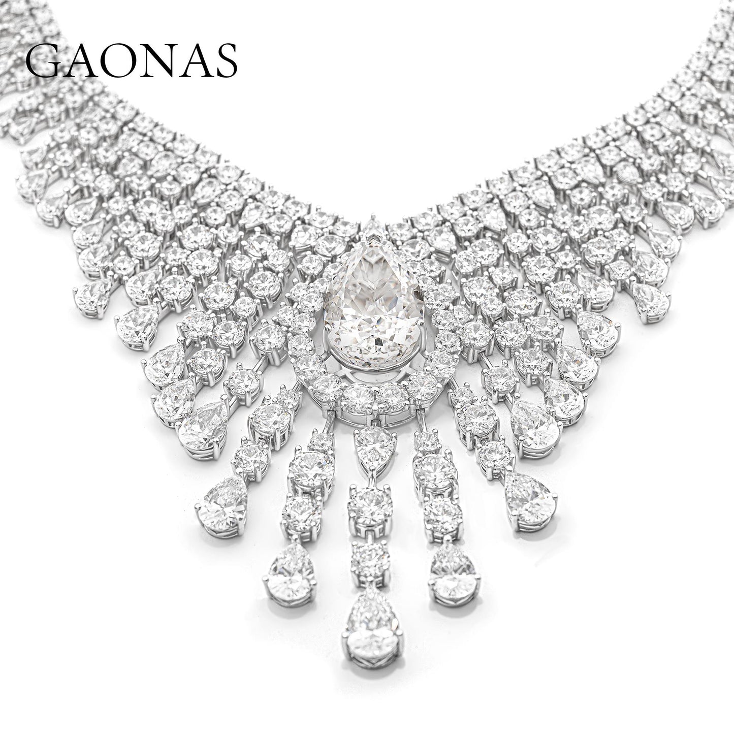 GAONAS VVS D G necklace Cubic Zirconia S925 Silver Artificial woman unisex fashion luxurious jewelry White rich creative gifts 2025 NEW BX033600
