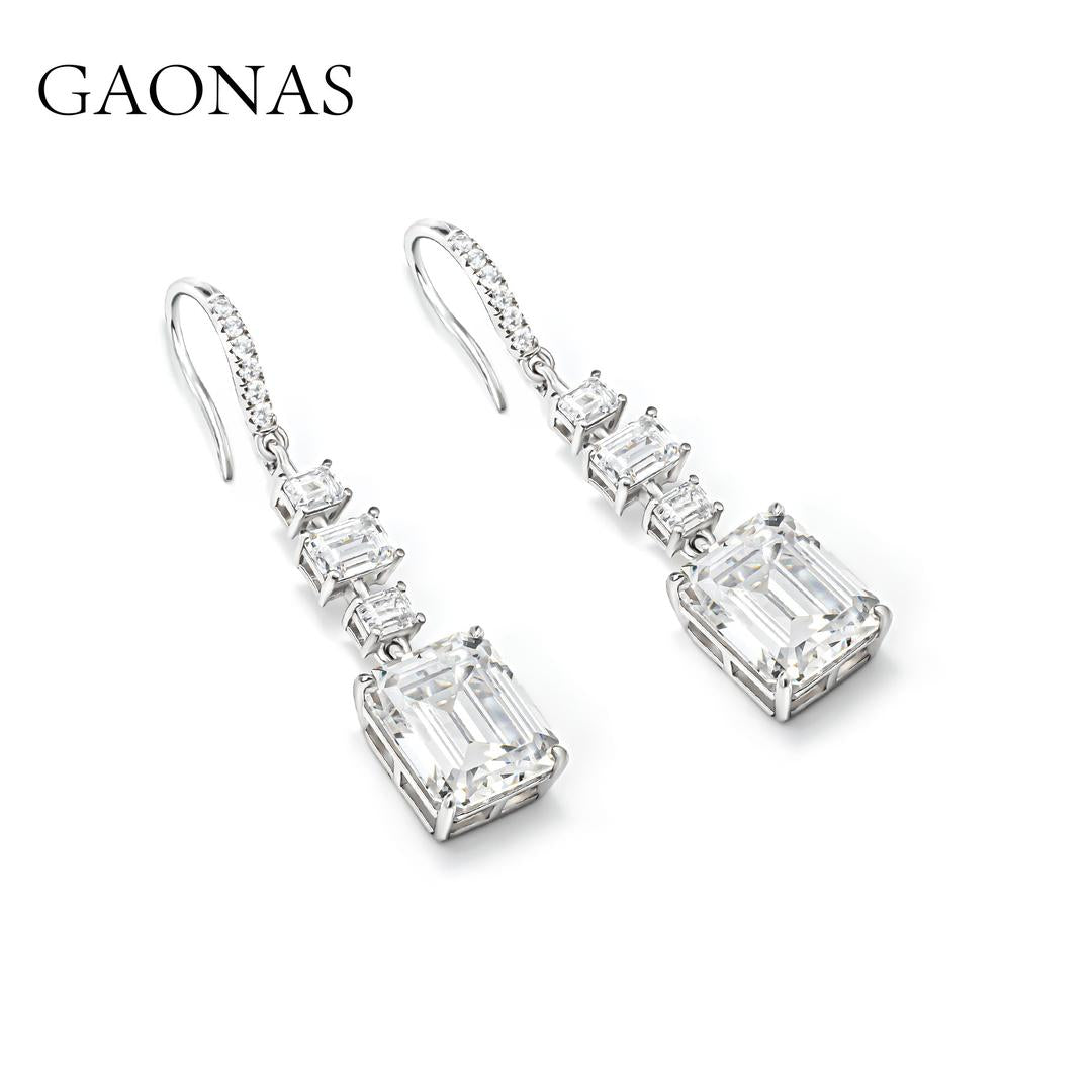GAONAS VVS D G earring Cubic Zirconia S925 Silver Artificial woman unisex fashion luxurious jewelry White rich creative gifts 2025 NEW WE121433