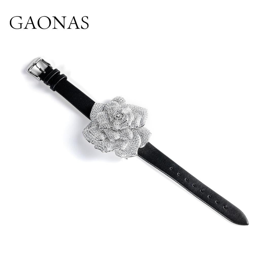 GAONAS VVS D G Wristband Cubic Zirconia S925 Silver Artificial woman unisex fashion luxurious jewelry White rich creative gifts 2025 NEW WS36066