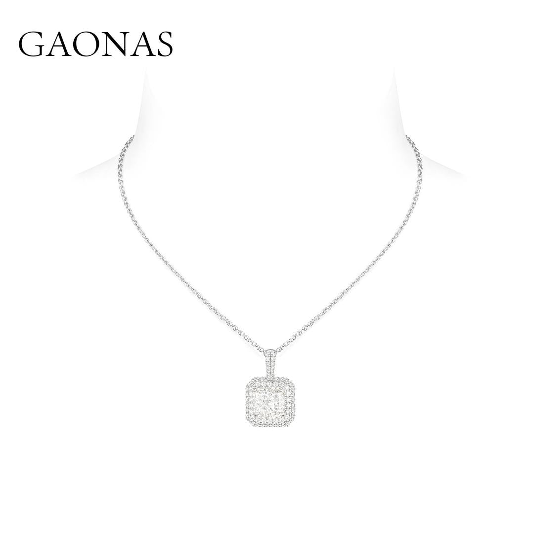 GAONAS VVS D G necklace Cubic Zirconia S925 Silver Artificial woman unisex fashion luxurious jewelry White rich creative gifts 2025 NEW WX21516