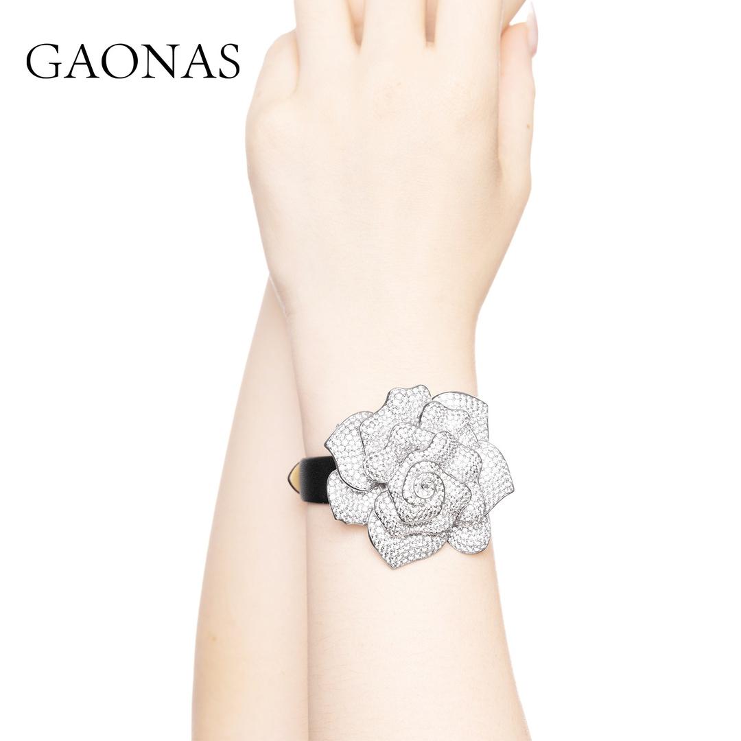 GAONAS VVS D G Wristband Cubic Zirconia S925 Silver Artificial woman unisex fashion luxurious jewelry White rich creative gifts 2025 NEW WS36066