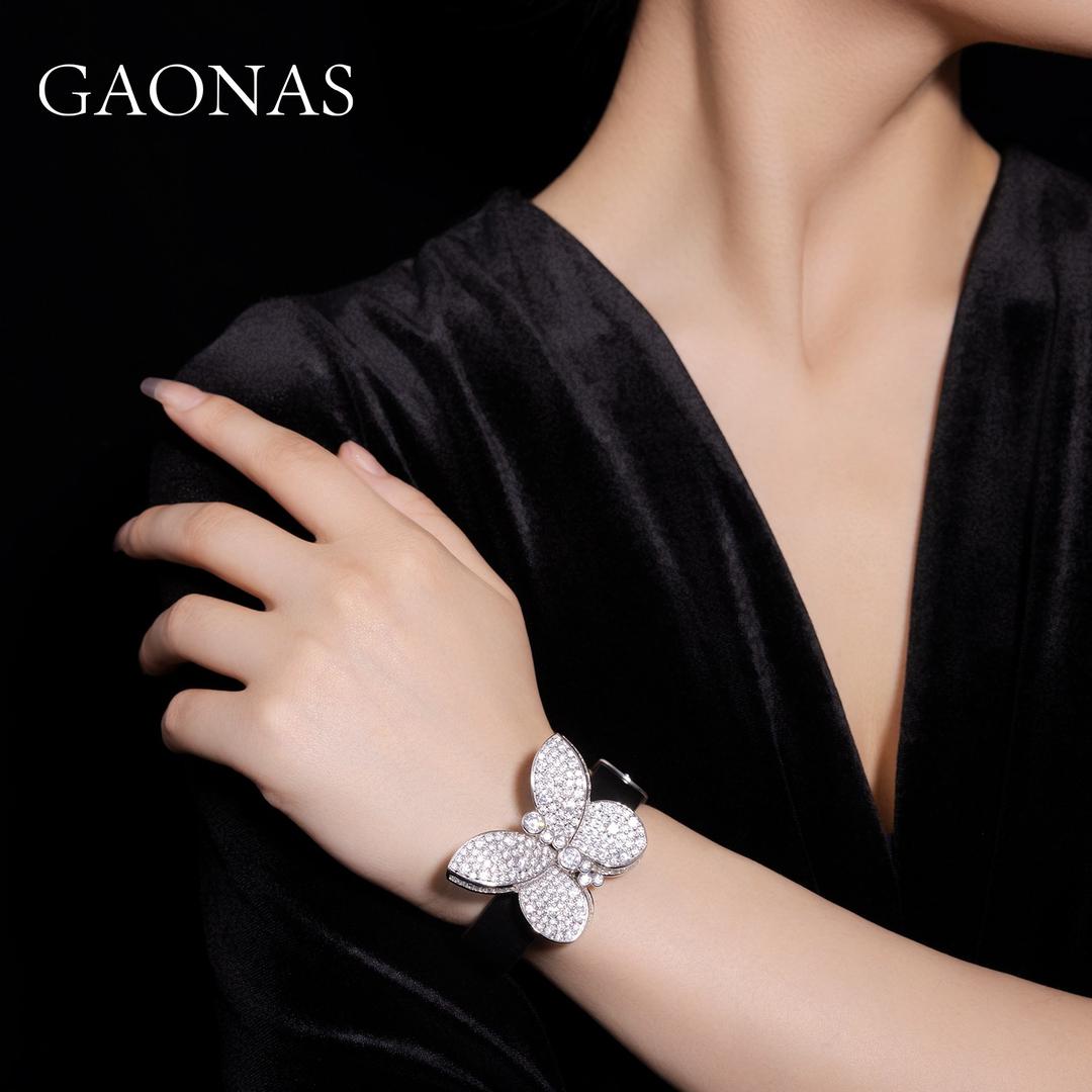 GAONAS VVS D G Wristband Cubic Zirconia S925 Silver Artificial woman unisex fashion luxurious jewelry White rich creative gifts 2025 NEW WJ115266