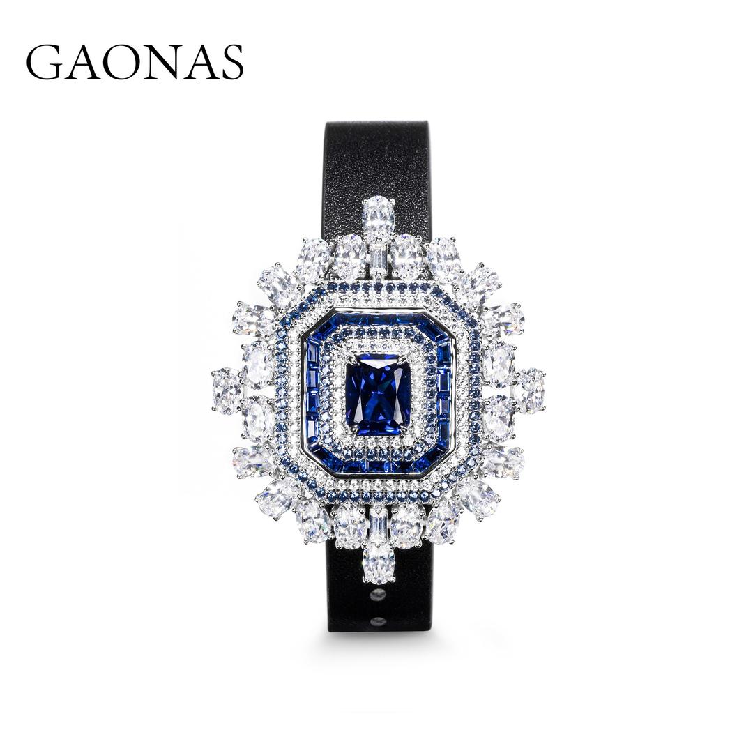 GAONAS Royalblue Wristband Cubic Zirconia S925 Silver Artificial woman unisex fashion luxurious jewelry Blue rich creative gifts 2025 NEW BS115866