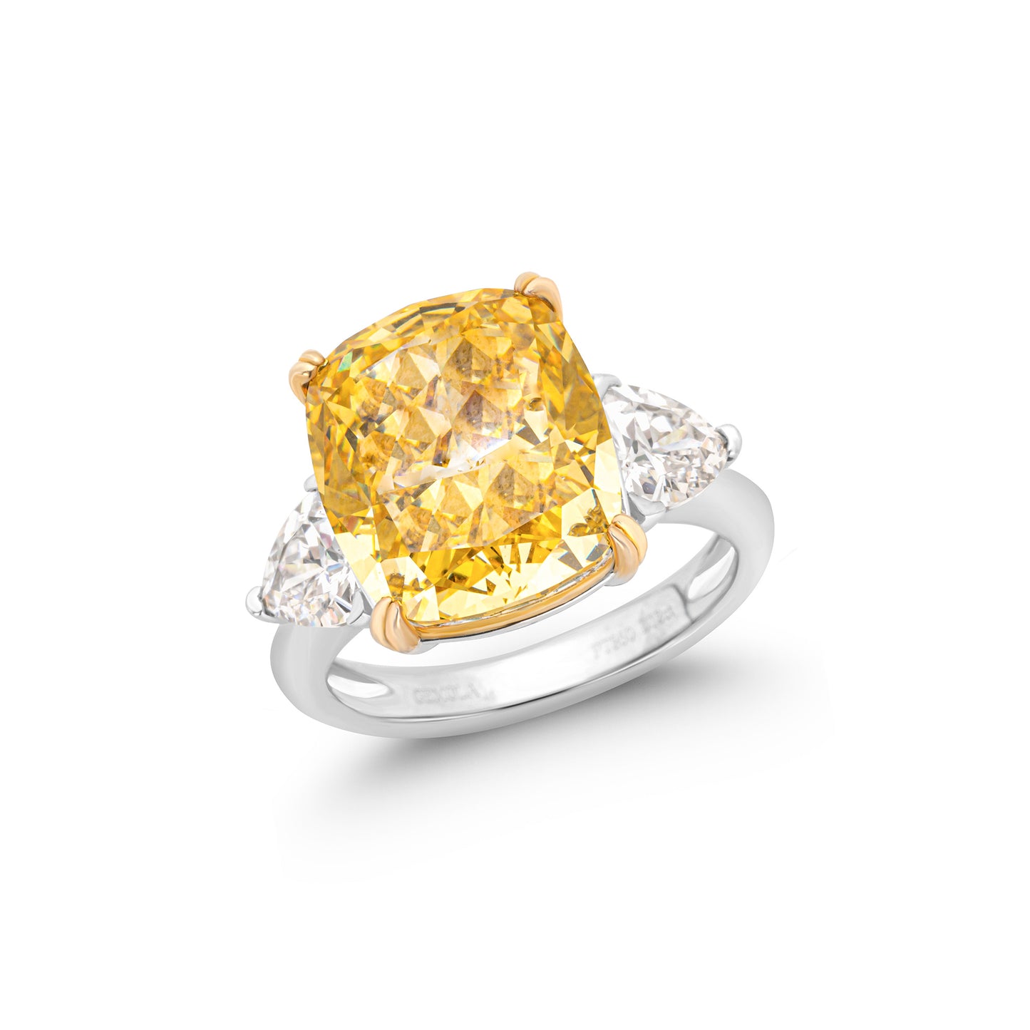 GAONAS Fancy Vivid Yellow ring Cubic Zirconia S925 Silver Artificial woman unisex fashion luxurious jewelry Yellow rich creative gifts 2025 NEW YJ031930