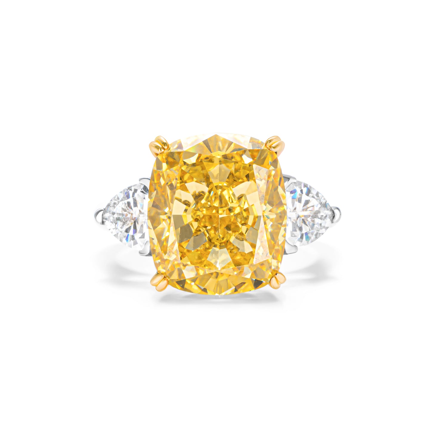 GAONAS Fancy Vivid Yellow ring Cubic Zirconia S925 Silver Artificial woman unisex fashion luxurious jewelry Yellow rich creative gifts 2025 NEW YJ031930