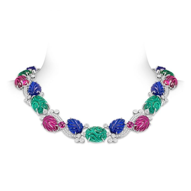 GAONAS Tutti Frutti necklace Cubic Zirconia S925 Silver Artificial woman unisex fashion luxurious jewelry multicolor rich creative gifts 2025 NEW 10109XG