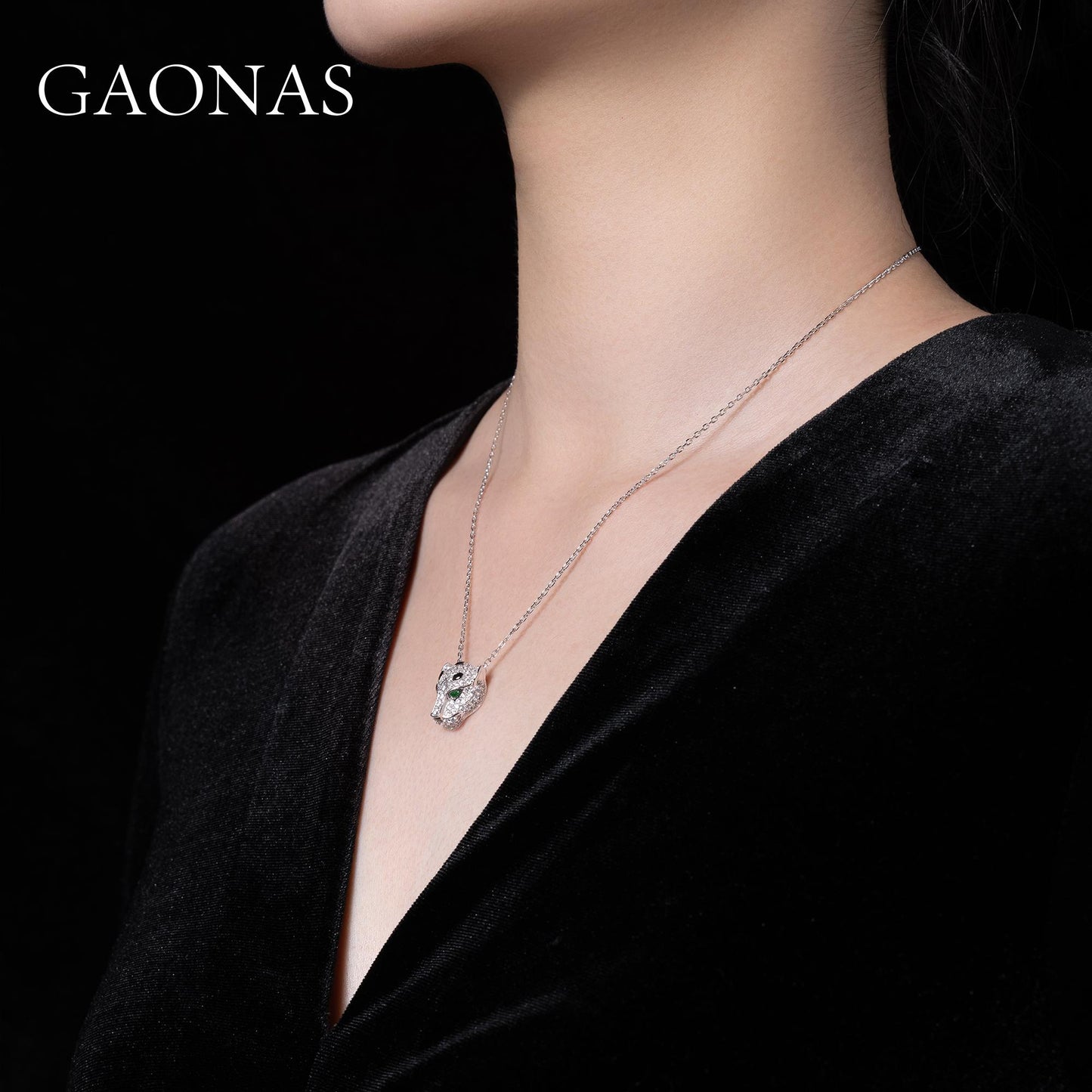 GAONAS VVS D G necklace Cubic Zirconia S925 Silver Artificial woman unisex fashion luxurious jewelry White rich creative gift 2025 NEW 10737XW