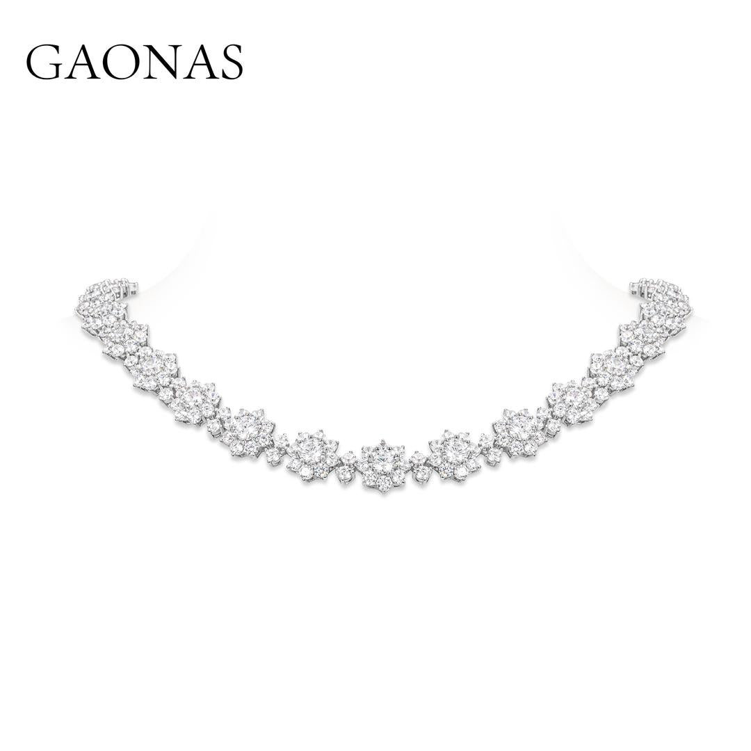 GAONAS VVS D G necklace Cubic Zirconia S925 Silver Artificial woman unisex fashion luxurious jewelry White rich creative gifts 2025 NEW 10175XW