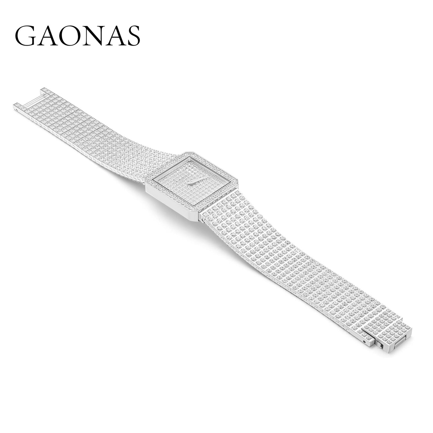 GAONAS VVS D G watch Cubic Zirconia S925 Silver Artificial woman unisex fashion luxurious jewelry White rich creative gifts 2025 NEW 10425SW