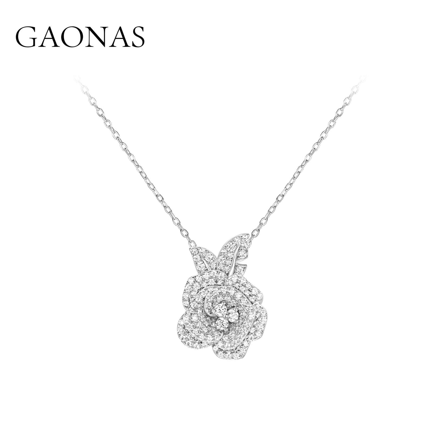 GAONAS VVS D G necklace Cubic Zirconia S925 Silver Artificial woman unisex fashion luxurious jewelry White rich creative gift 2025 NEW 10337XW