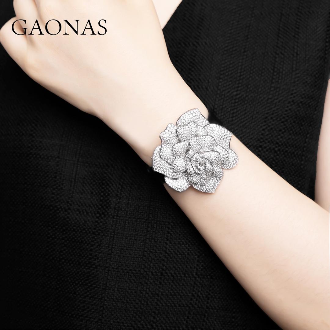 GAONAS VVS D G Wristband Cubic Zirconia S925 Silver Artificial woman unisex fashion luxurious jewelry White rich creative gifts 2025 NEW WS36066