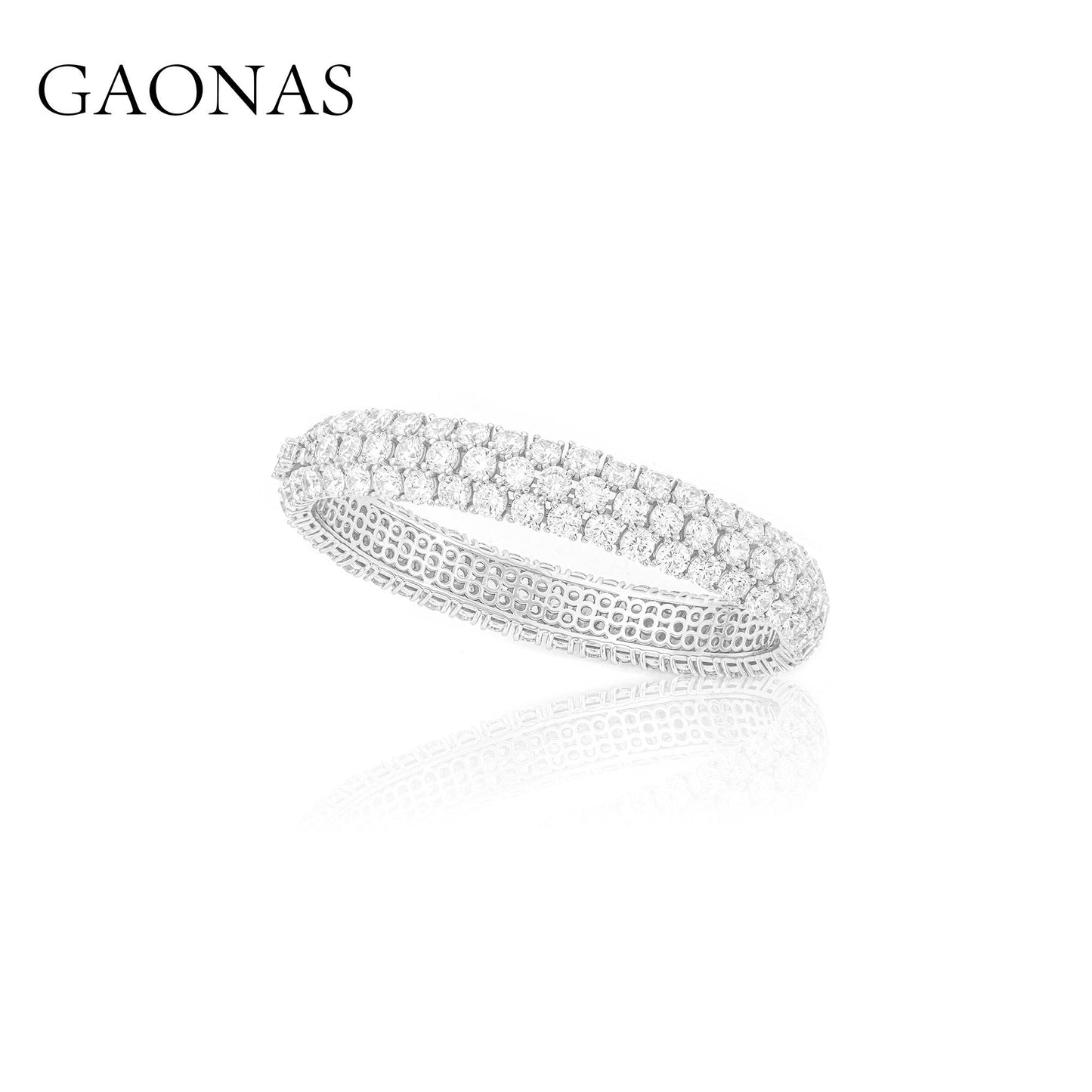 GAONAS VVS D G bracelet Cubic Zirconia S925 Silver Artificial woman unisex fashion luxurious jewelry White rich creative gifts 2025 NEW 10495SW