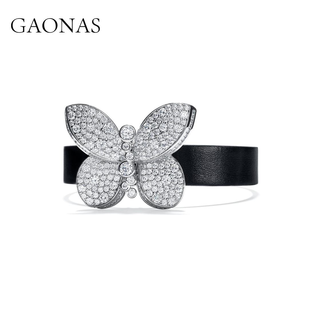 GAONAS VVS D G Wristband Cubic Zirconia S925 Silver Artificial woman unisex fashion luxurious jewelry White rich creative gifts 2025 NEW WJ115266