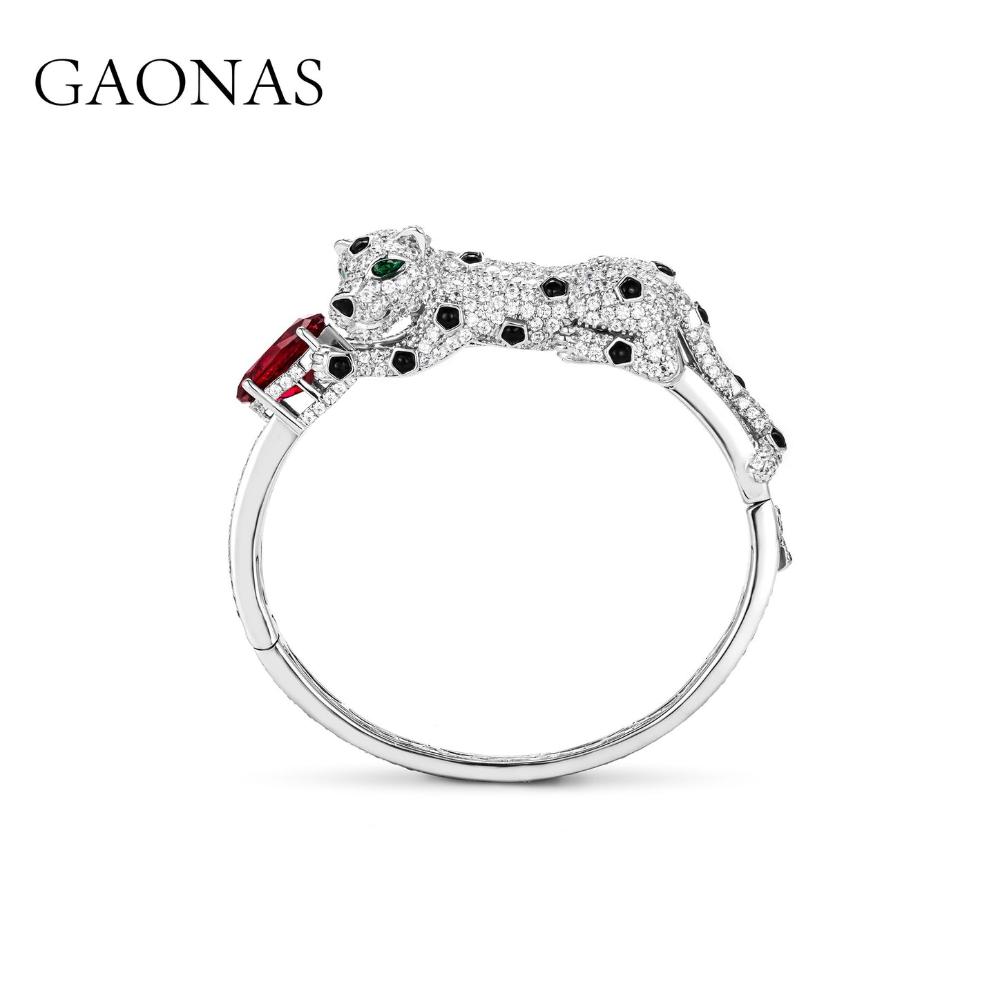 GAONAS Ruby bracelet Cubic Zirconia S925 Silver Artificial woman unisex fashion luxurious jewelry Red rich creative gifts 2025 NEW RJ115833
