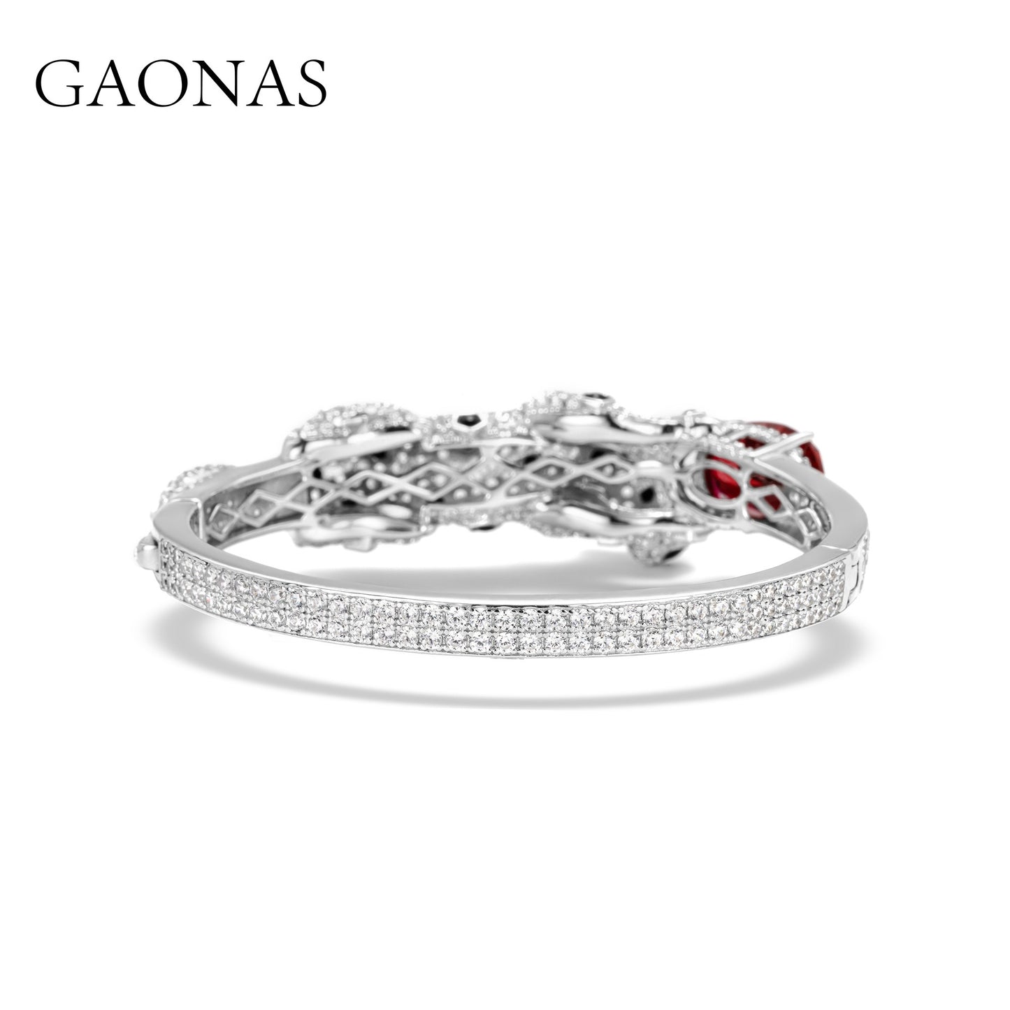 GAONAS Ruby bracelet Cubic Zirconia S925 Silver Artificial woman unisex fashion luxurious jewelry Red rich creative gifts 2025 NEW RJ115833