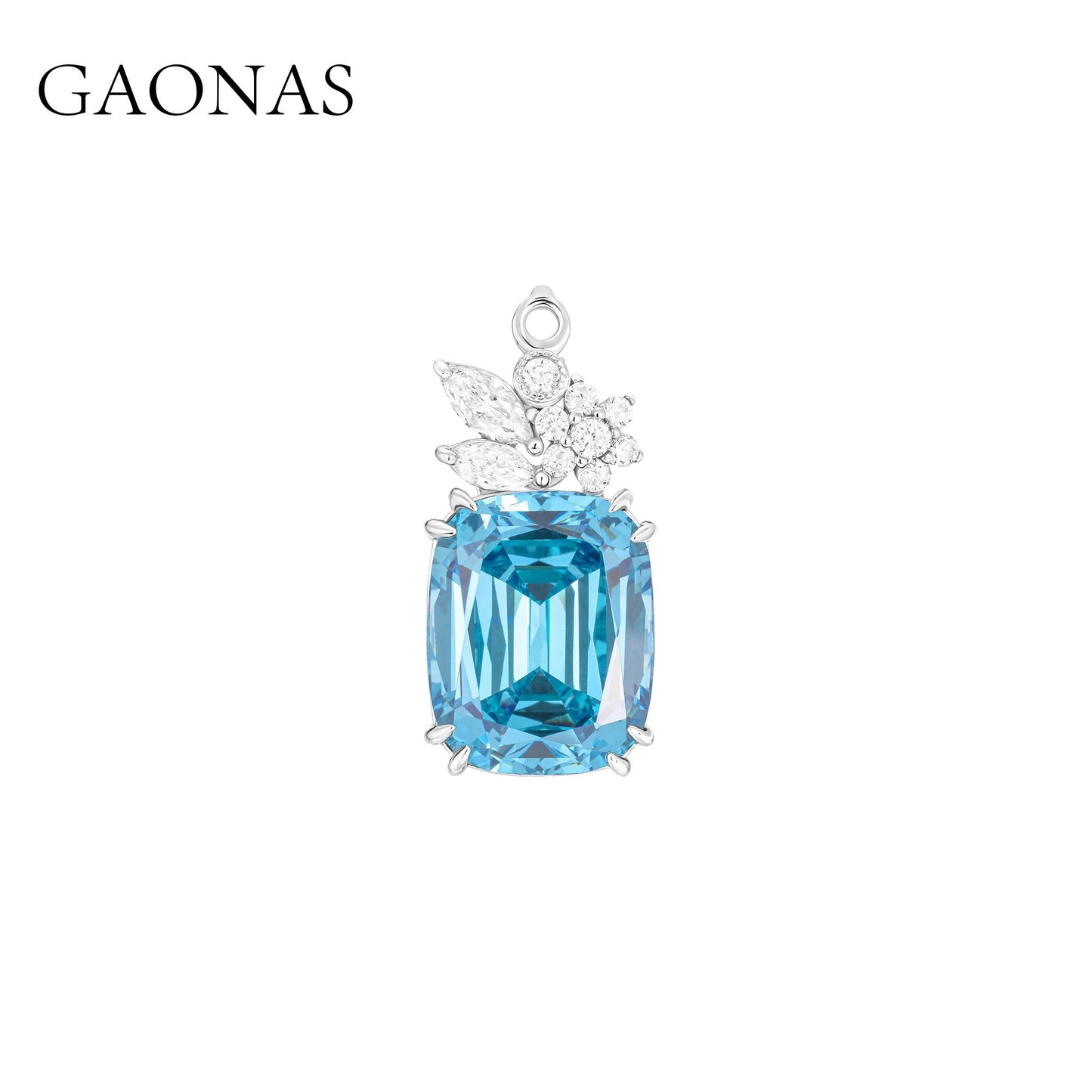 GAONAS Paraiba necklace Cubic Zirconia S925 Silver Artificial woman unisex fashion luxurious jewelry Blue rich creative gifts 2025 NEW 10350XPL