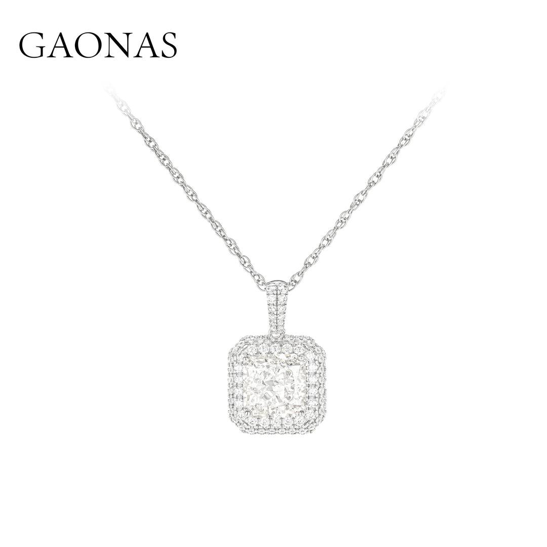 GAONAS VVS D G necklace Cubic Zirconia S925 Silver Artificial woman unisex fashion luxurious jewelry White rich creative gifts 2025 NEW WX21516