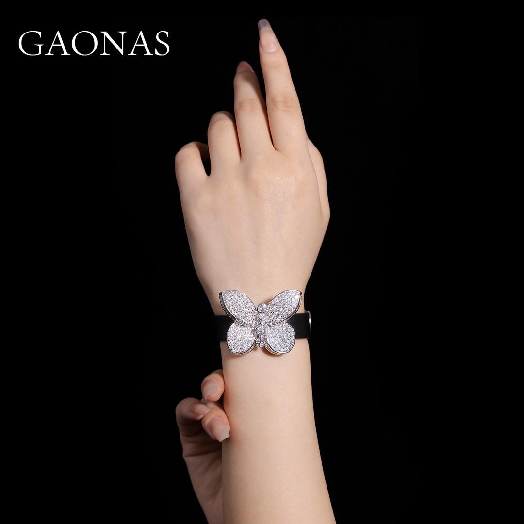 GAONAS VVS D G Wristband Cubic Zirconia S925 Silver Artificial woman unisex fashion luxurious jewelry White rich creative gifts 2025 NEW WJ115266