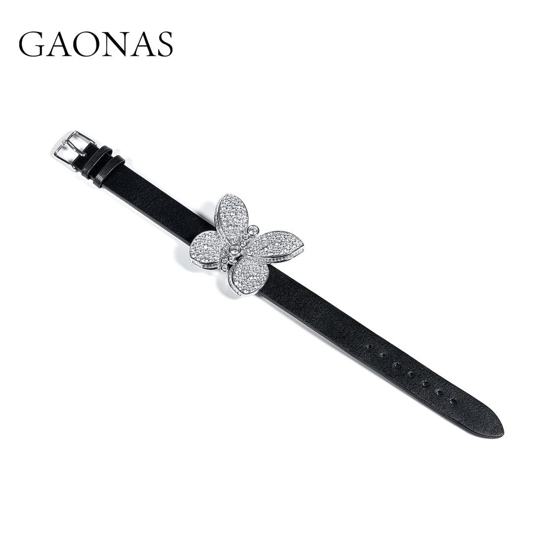 GAONAS VVS D G Wristband Cubic Zirconia S925 Silver Artificial woman unisex fashion luxurious jewelry White rich creative gifts 2025 NEW WJ115266