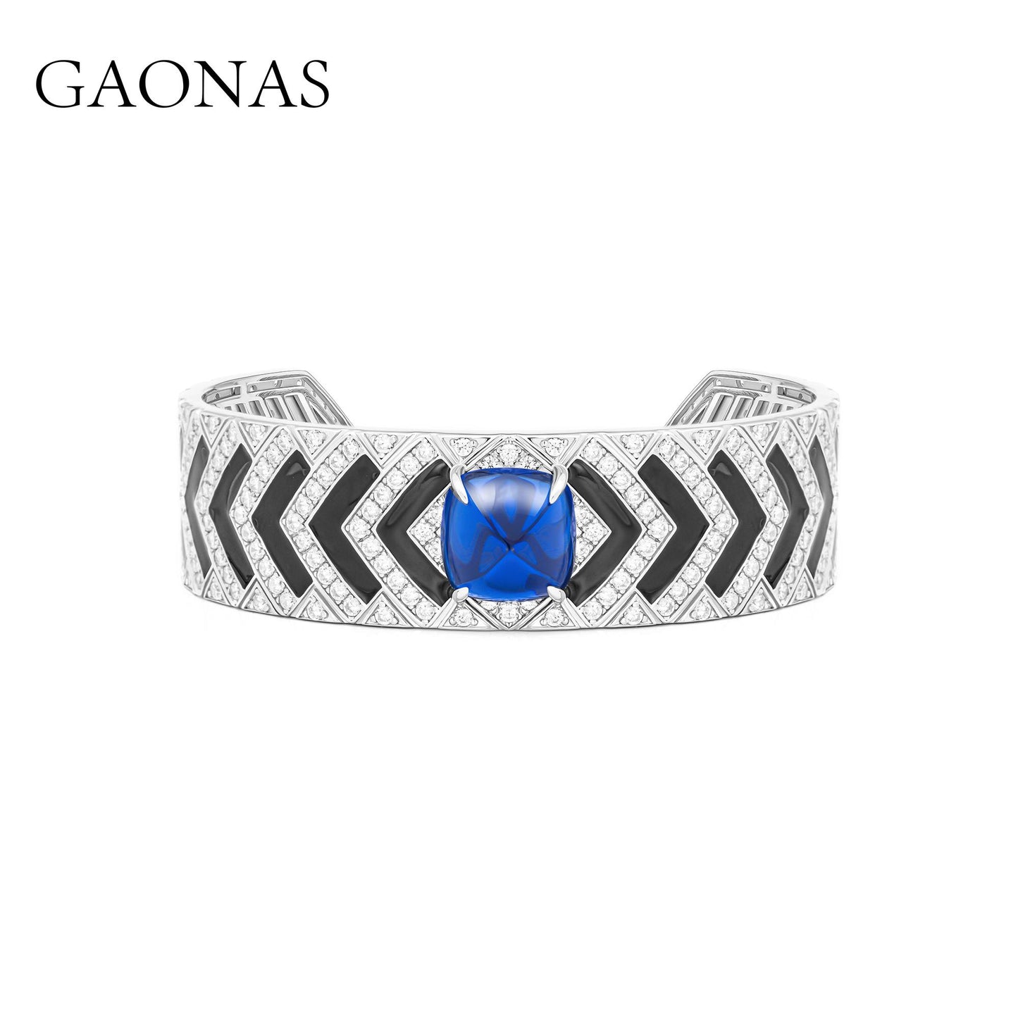 GAONAS Royalblue bracelet Cubic Zirconia S925 Silver Artificial woman unisex fashion luxurious jewelry Blue rich creative gifts 2025 NEW 10490SB