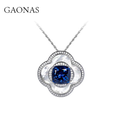GAONAS Royalblue Wristband Cubic Zirconia S925 Silver Artificial woman unisex fashion luxurious jewelry Blue rich creative gifts 2025 NEW BS095600